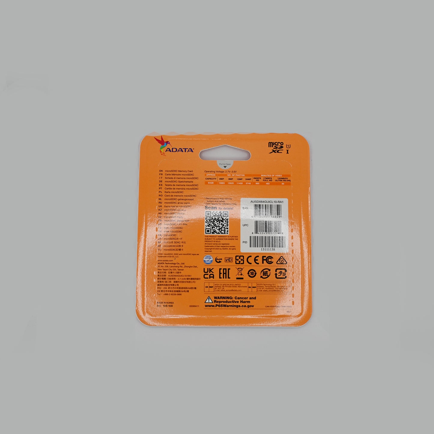 ADATA 64GB microSDXC Memory Card with SD Adapter – UHS-I Class 10