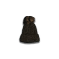 Black Knit Pom Pom Beanie – Acrylic & Cotton Winter Hat