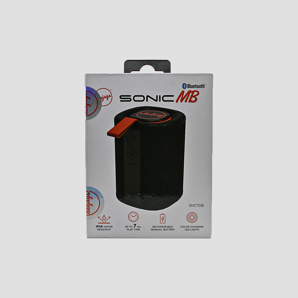 Deejays Sonic MB SNC70B Bluetooth speaker packaging back specifications