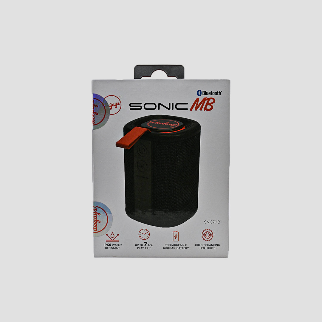 Deejays Sonic MB SNC70B Bluetooth speaker packaging back specifications