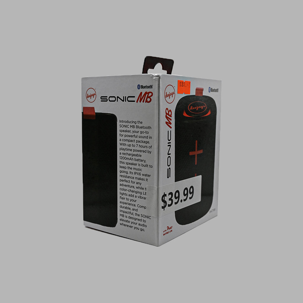 Deejays Sonic MB SNC70B Bluetooth speaker packaging side view