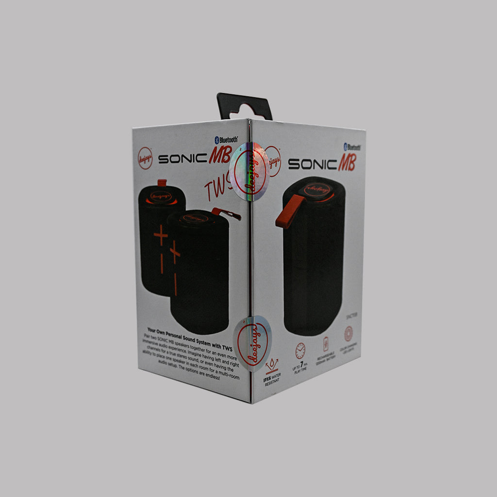 Deejays Sonic MB SNC70B Bluetooth speaker packaging side view