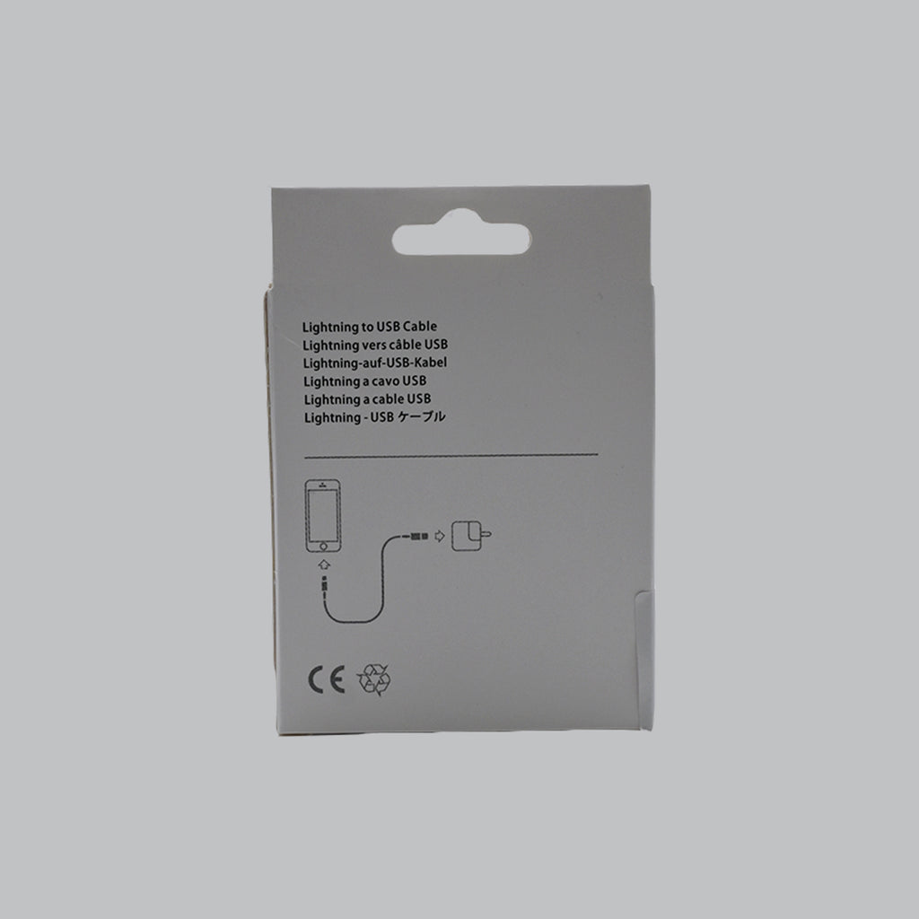 H2W USB-A to Lightning cable packaging back