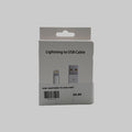 H2W white USB-A to Lightning cable front packaging