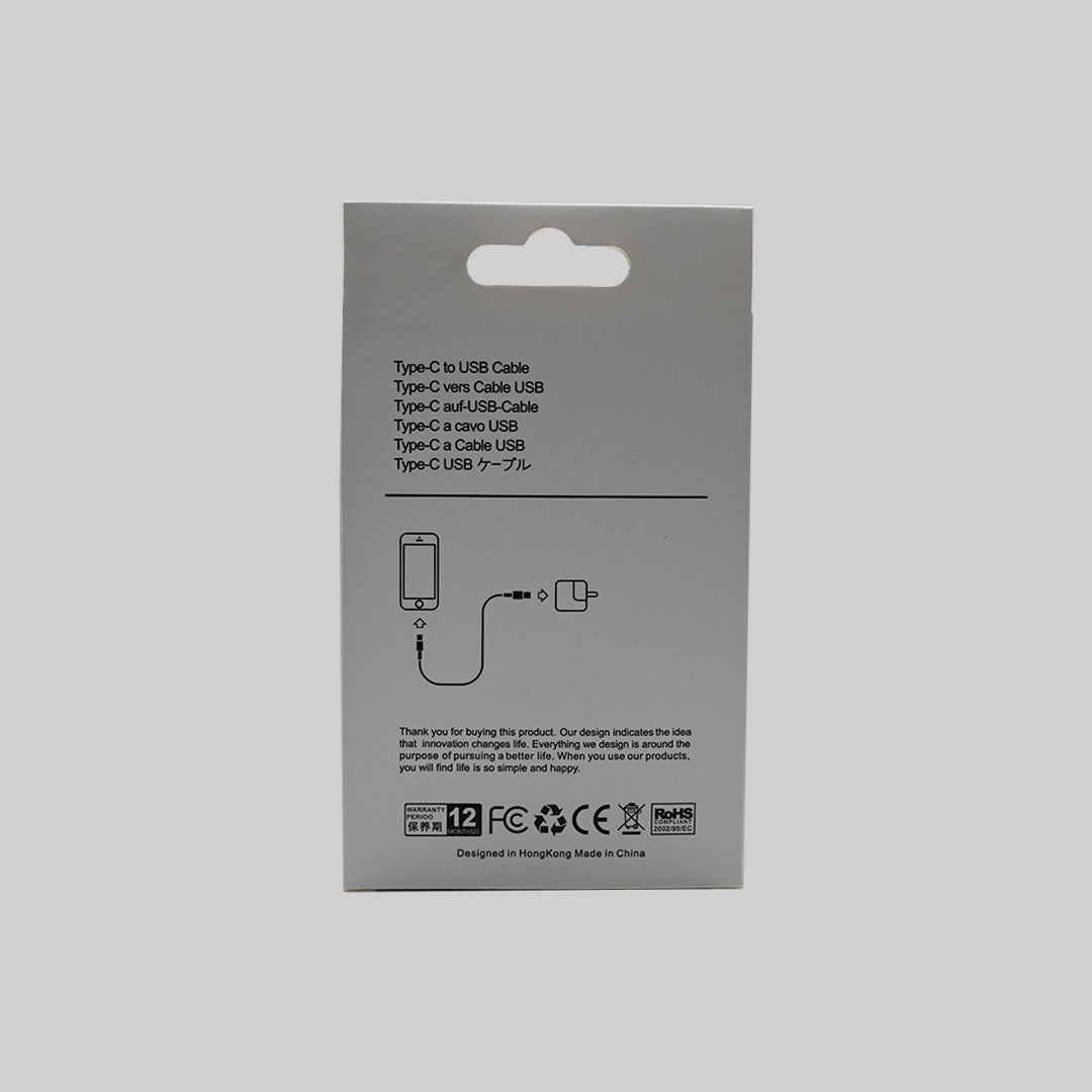 H2W USB-A to USB-C cable packaging back