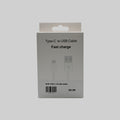 H2W white USB-A to USB-C charging cable retail box front