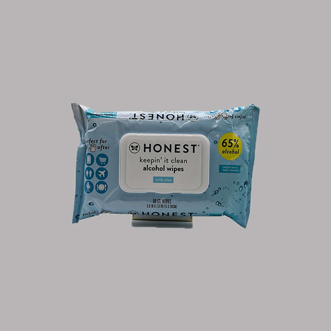 Honest alcohol wipes with aloe, 50 count