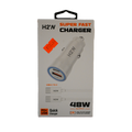 H2W 48W Super Fast USB-C Car Charger with USB-C to USB-C Cable
