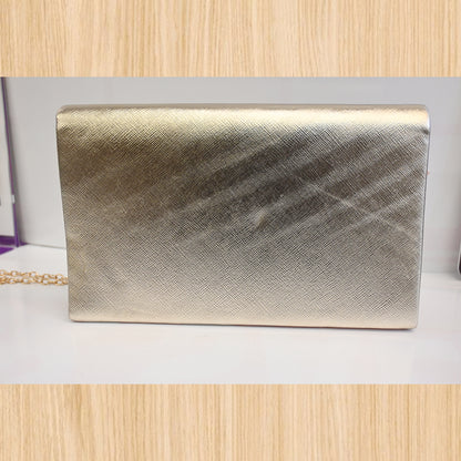 Women's Gold Rhinestone Evening Clutch Bag – Chain Shoulder Purse