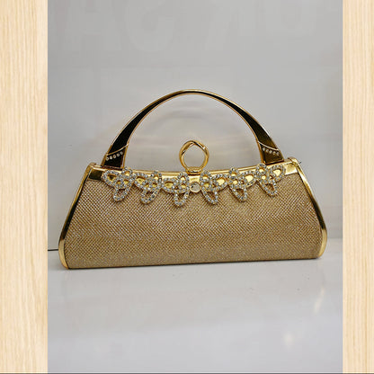 Women's Gold Rhinestone Evening Handbag – Elegant Party Clutch
