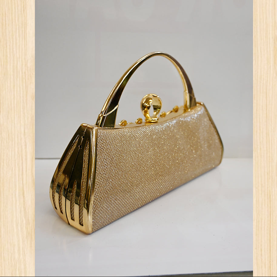 Women's Gold Rhinestone Evening Handbag – Elegant Party Clutch