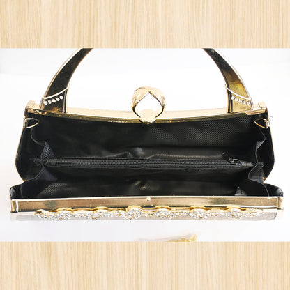 Women's Gold Rhinestone Evening Handbag – Elegant Party Clutch
