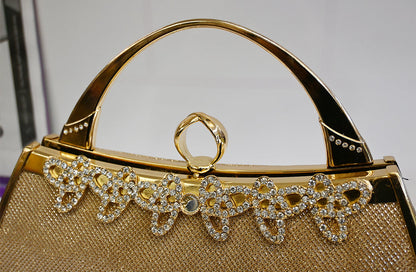 Women's Gold Rhinestone Evening Handbag – Elegant Party Clutch