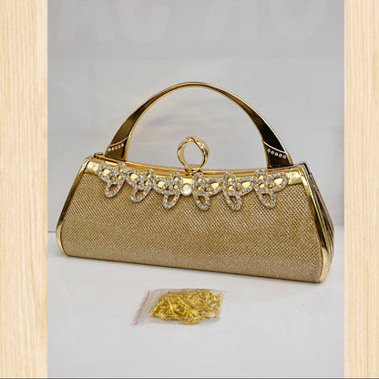 Women's Gold Rhinestone Evening Handbag – Elegant Party Clutch