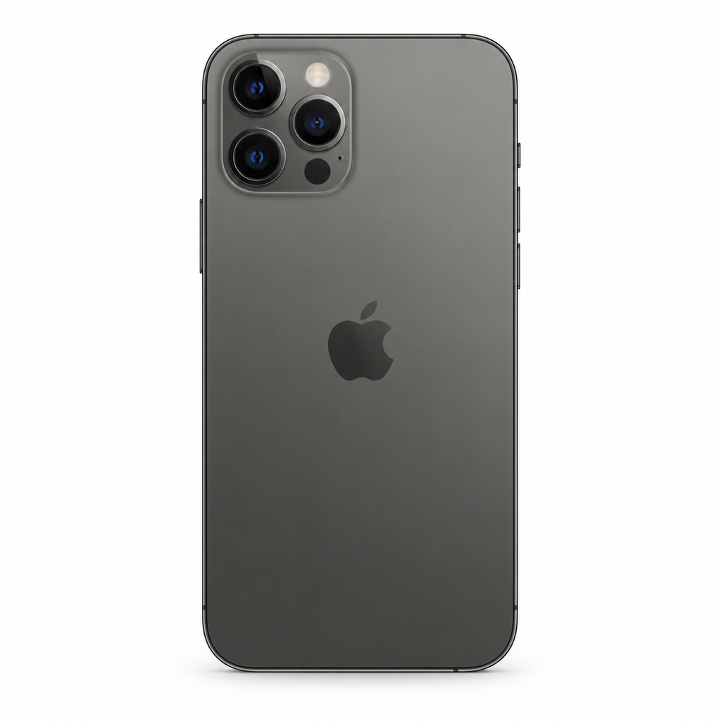 Apple iPhone 12 Pro rear view — representative Graphite model illustration