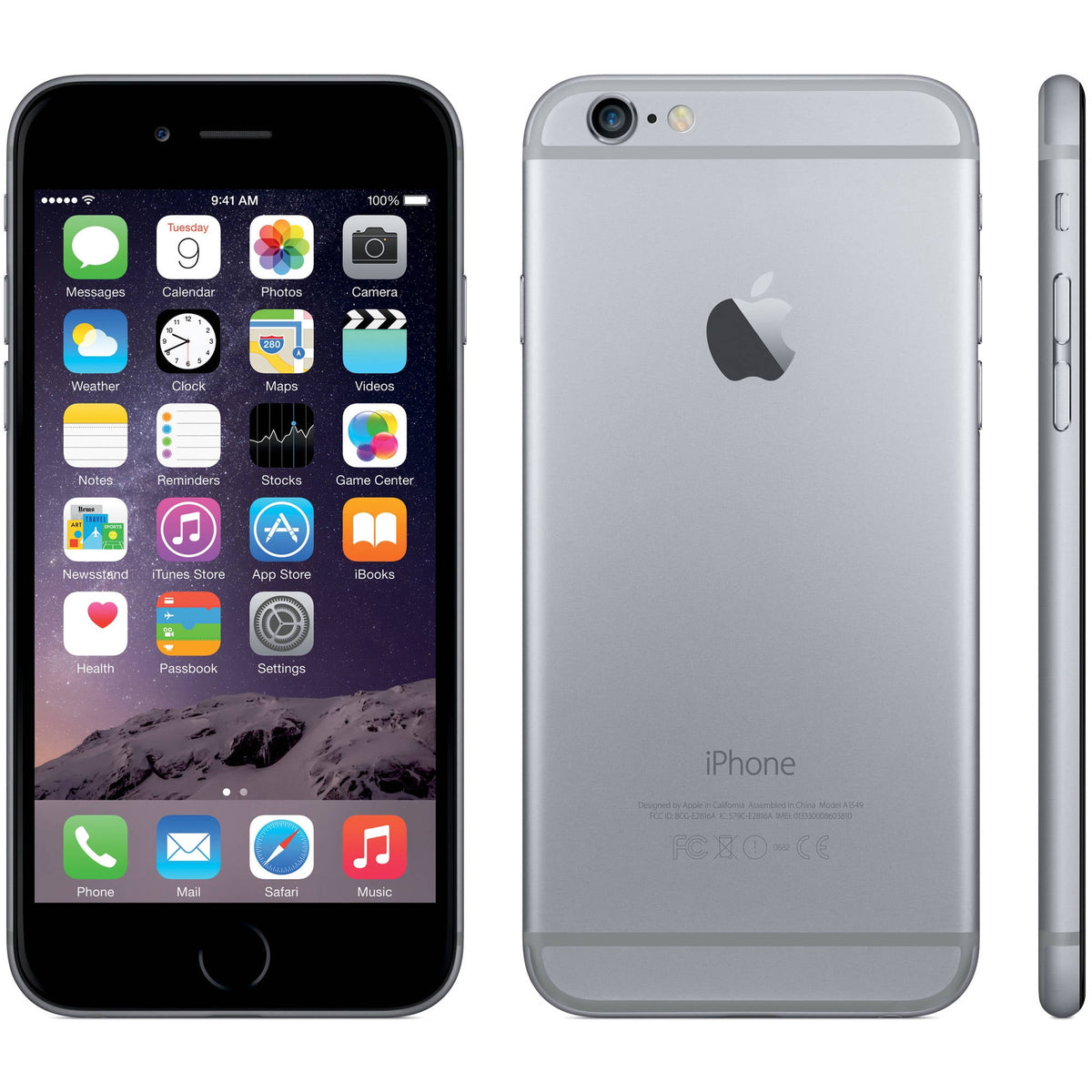 iPhone 6 Space Gray reference views — actual Grade C cosmetic condition varies