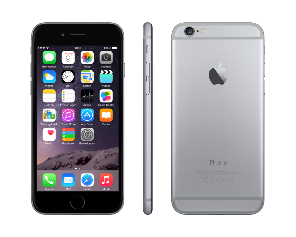 iPhone 6 Space Gray front side and rear reference — actual Grade C condition varies