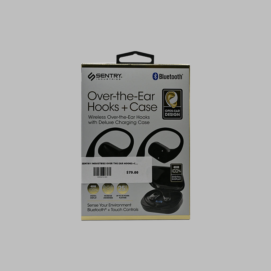 Sentry Over-the-Ear Hooks Wireless Bluetooth Earbuds with Charging Case