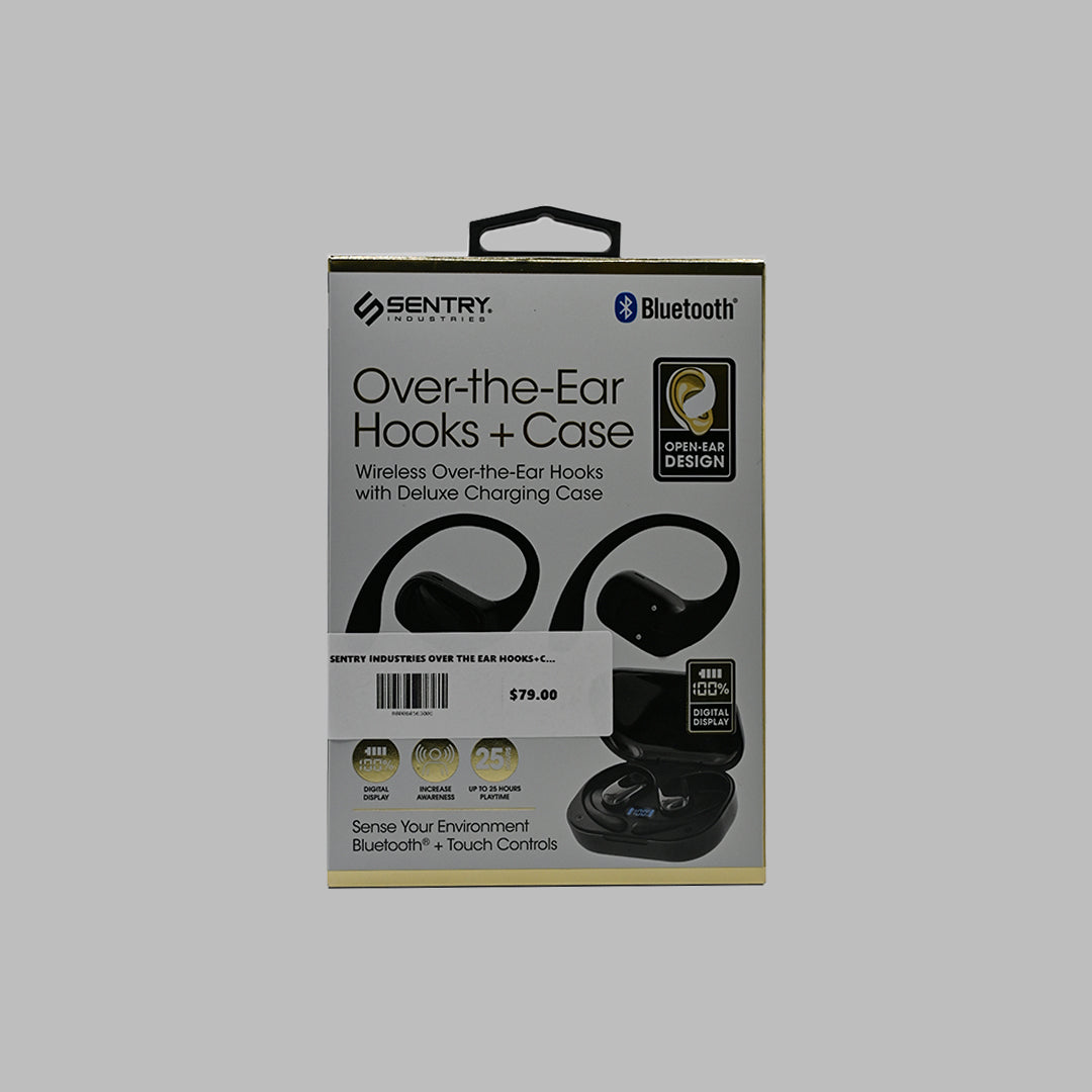 Sentry Over-the-Ear Hooks Wireless Bluetooth Earbuds with Charging Case