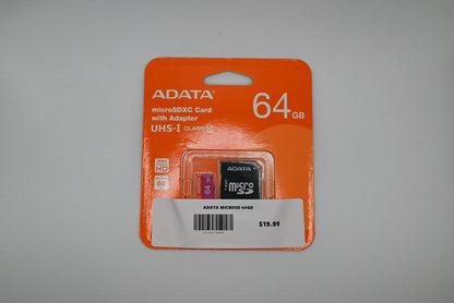 ADATA 64GB microSDXC Memory Card with SD Adapter – UHS-I Class 10