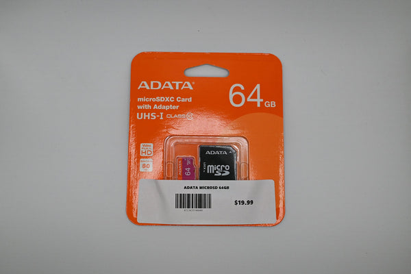ADATA 64GB microSDXC Memory Card with SD Adapter – UHS-I Class 10