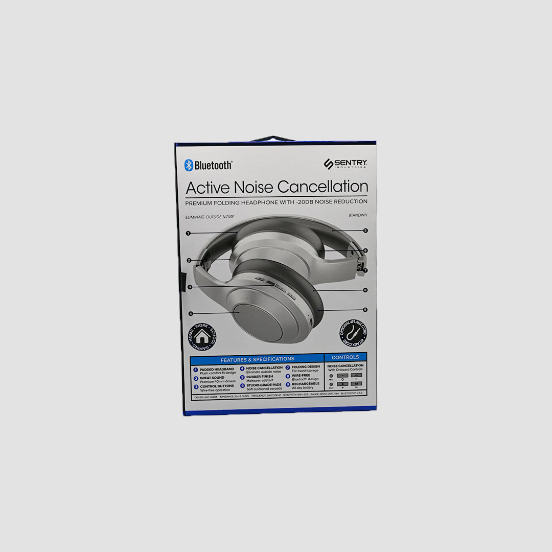 Sentry Active Noise-Canceling Bluetooth Folding Headphones