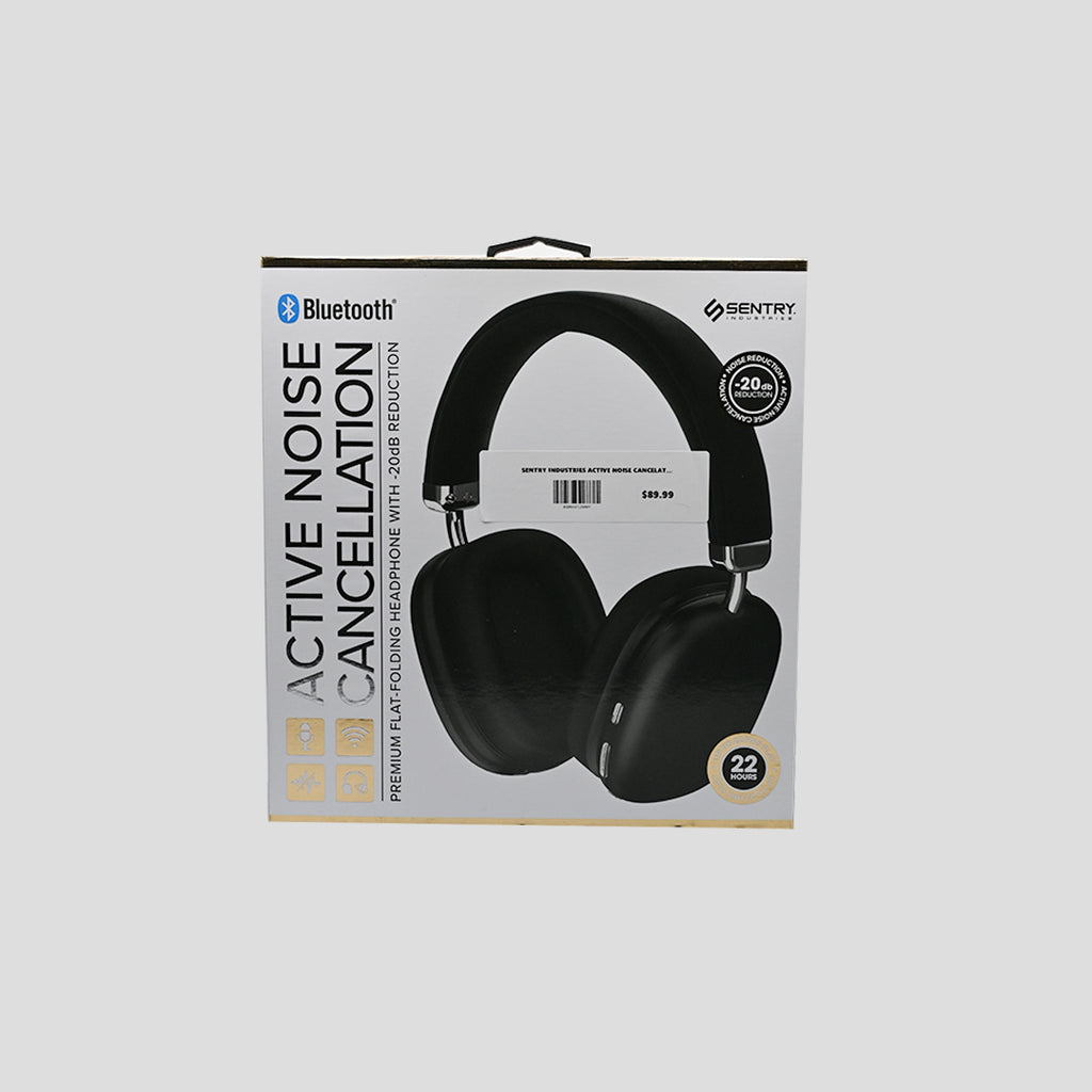 Sentry BTA1000 black and silver headphones front packaging