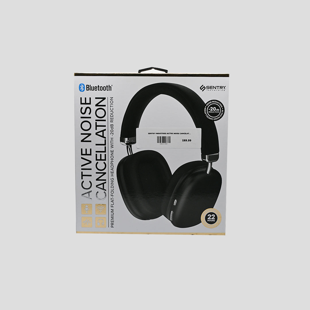 Sentry BTA1000 black and silver headphones front packaging