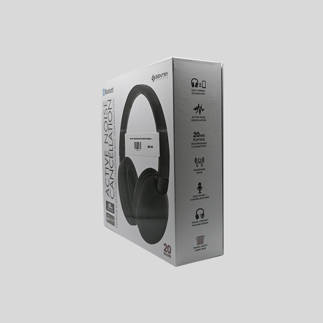 Sentry BTA2000 black ANC headphones packaging detail