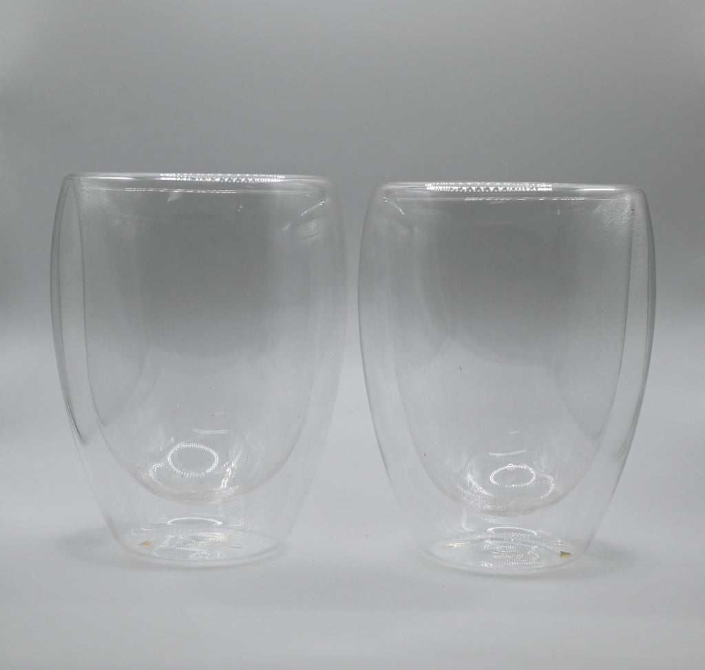 Splash double-wall glass cups 350 mL set of two — actual cups