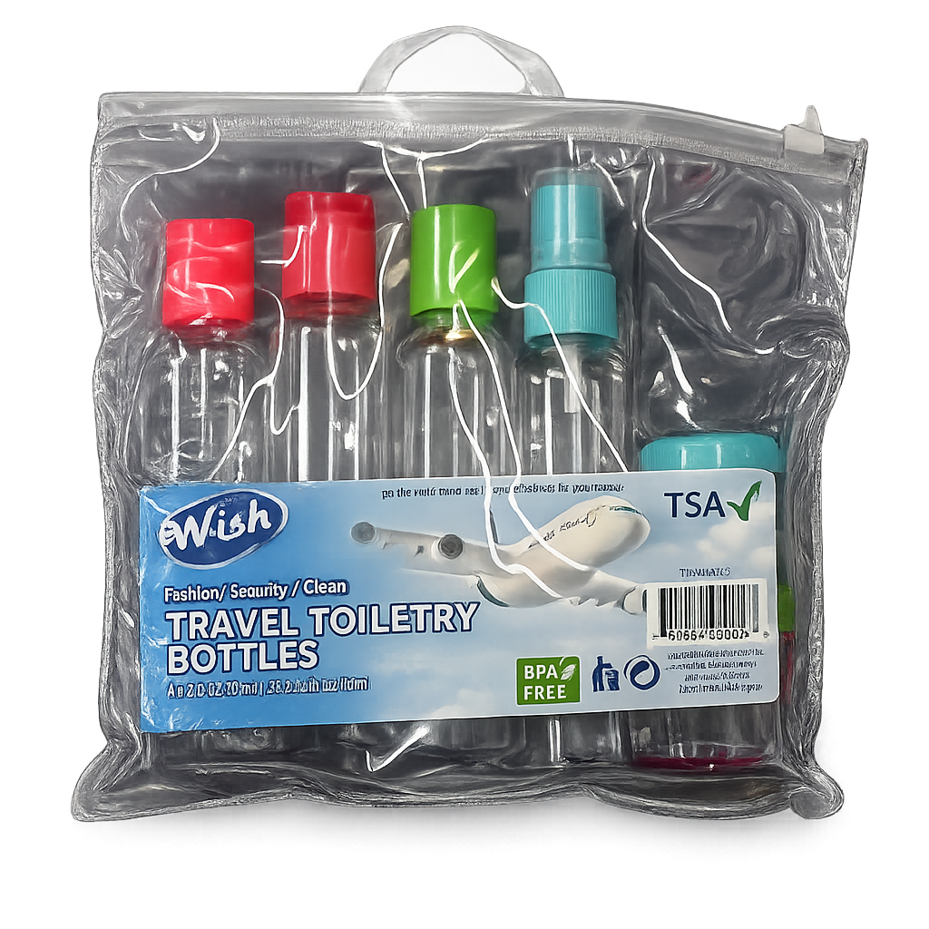 TSA Approved Travel Toiletry Bottles Set (7-Piece)